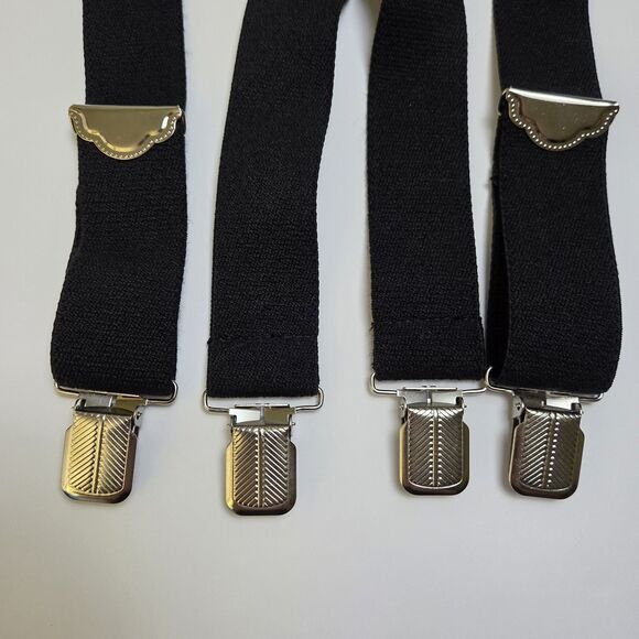 Dickies Mens Suspenders Leather X-Back Waist Clip 1.5" Adjustable Elastic Straps - Picture 5 of 7